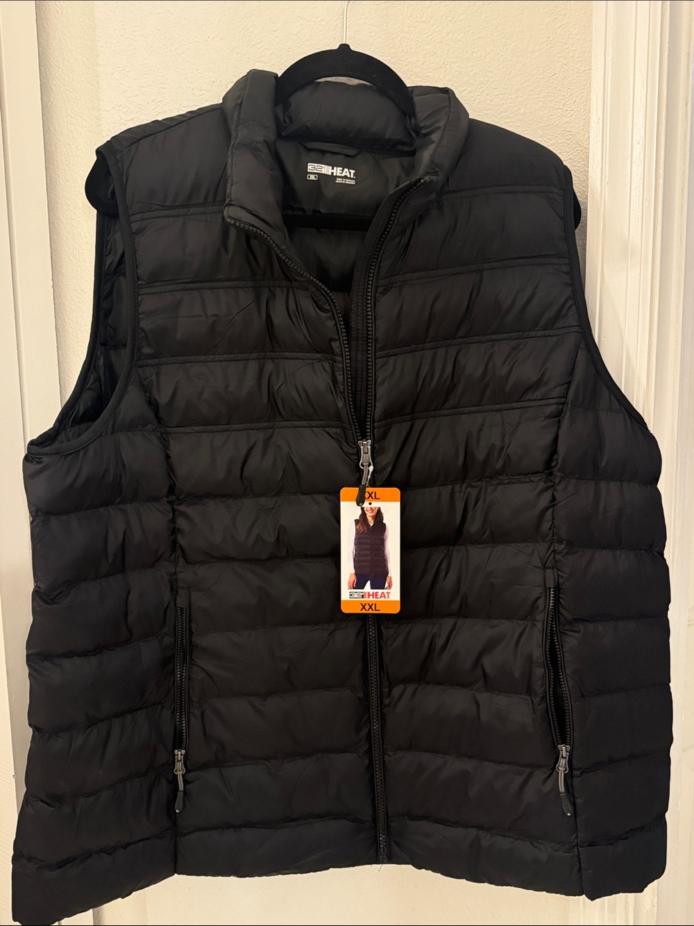 32 Degrees Heat 32 Heat Vest Quilted Puffer Vest in Black XXL NWT